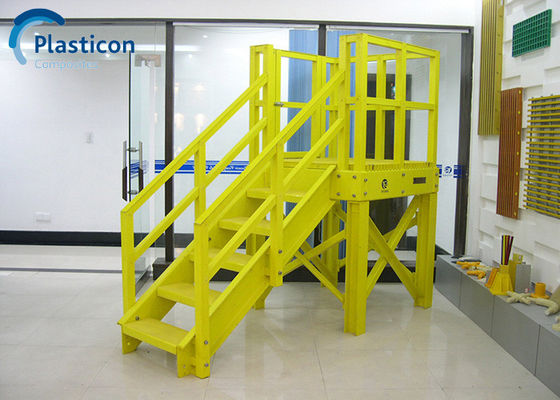 Yellow FRP Profile 60MPa-80MPa Tensile Frp Pultruded Products