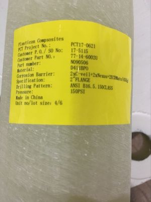150F Gasket Rated FRP Flange EPDM Gasket Fiber Reinforced Flange